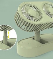 Double Motor Folding Table Top Fan